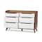 Baxton Studio Brighton Mid-Century White and Walnut Wood 6-Drawer Storage Dresser 137-7496 - alternate 5